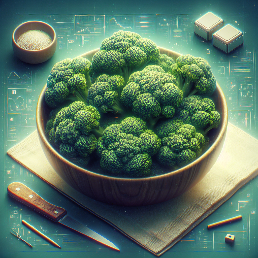 Brocoli frais dans un bol, mettant en valeur sa texture, avec un arrière-plan de cuisine suggérant les bienfaits digestifs.