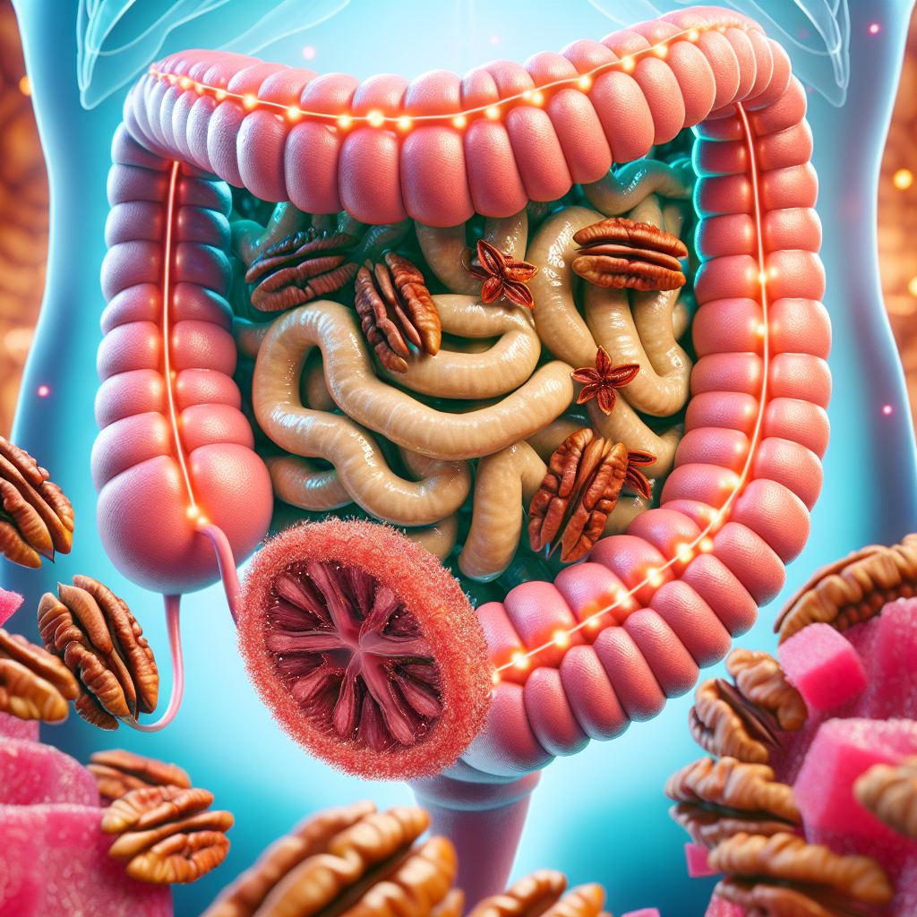 Noix de pécan avec leurs fibres nourrissant les bonnes bactéries dans l'intestin