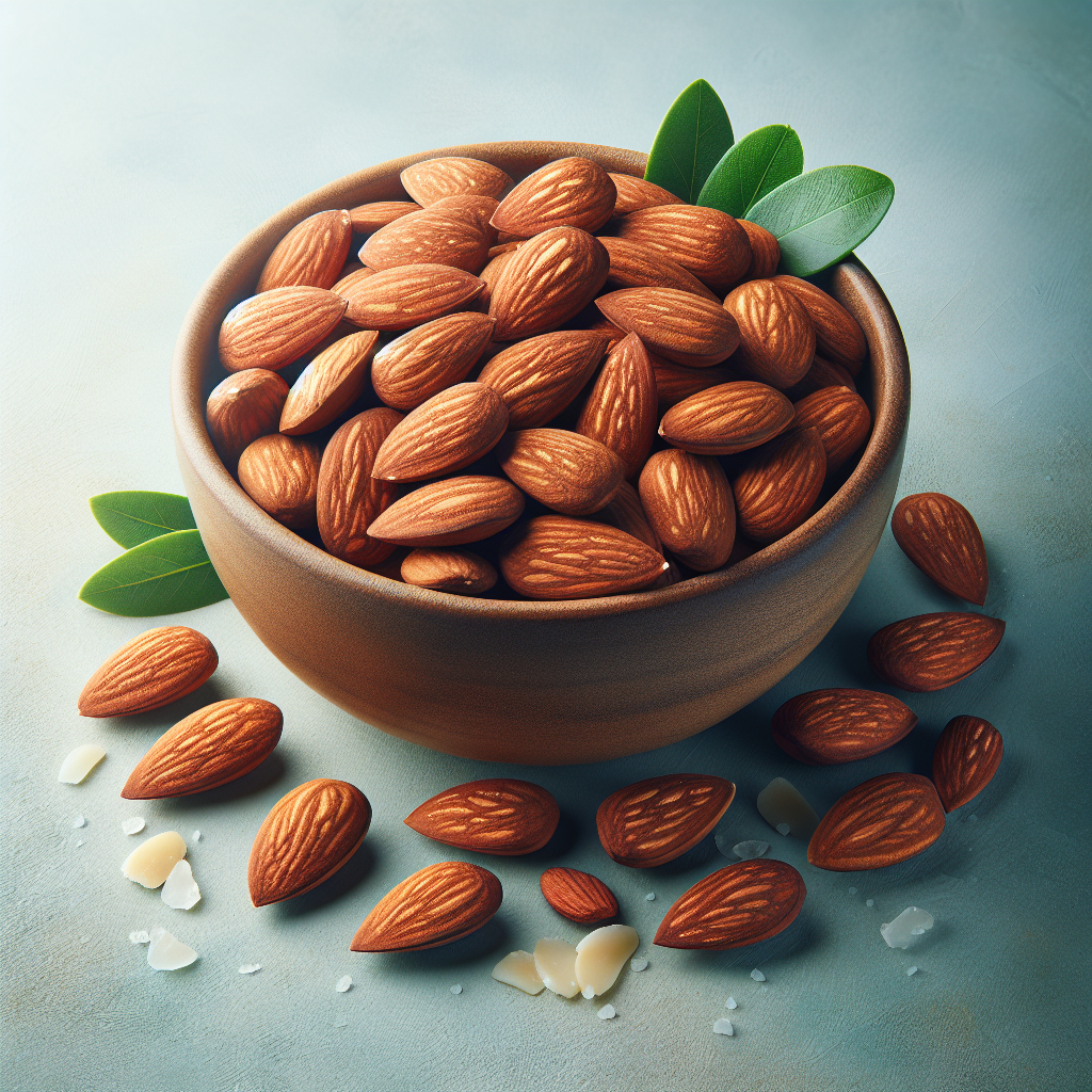 Bol d'amandes, une collation nutritive riche en protéines, fibres et graisses saines, idéale pour la perte de poids.