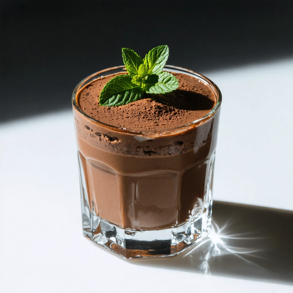 Mousse au chocolat healthy dans un verre élégant